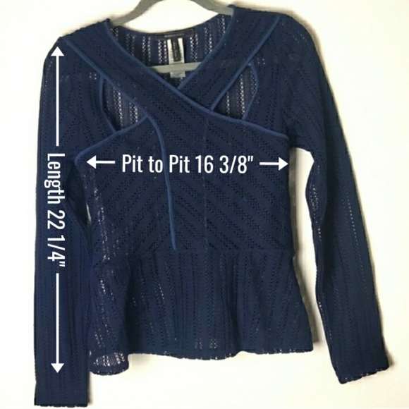 BCBG°MaxAzria Pacific Blue Lace Peplum Top - Picture 7 of 7